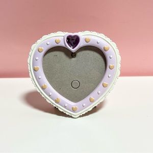 Vintage 90s small heart shaped picture frame with gem stone